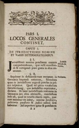 Pars I. Locos Generales Continet.
