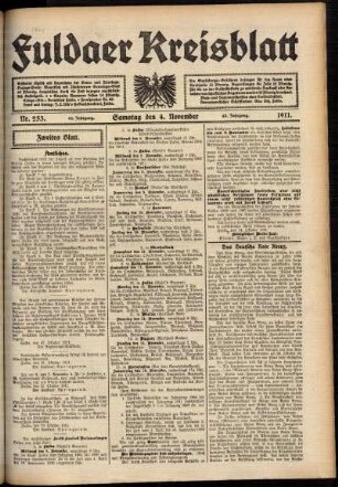 Zweite Ausgabe vom Samstag, den 04. November 1911.