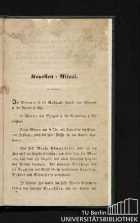 Kapellen-Ritual.