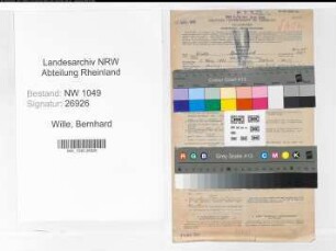 Entnazifizierung Bernhard Wille , geb. 04.03.1886 (Postbeamter)