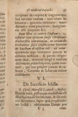 VI. De Sacrificio Missae.