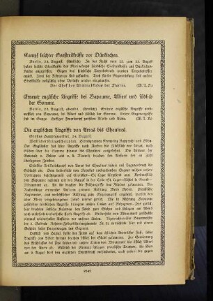 Erneute englische Angriffe bei Bapaume, Albert und südlich der Somme.