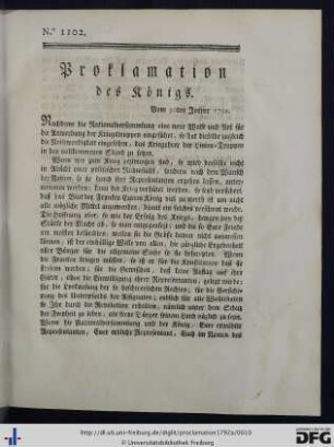 Proklamation des Königs.