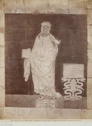 Guidoccio Cozzarelli: Libysche Sibylle, Detail des Fußbodens im Dom von Siena