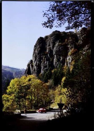 Münstertal, Obermünstertal: Scharfenstein Felsen, Rehfelsen, von Osten