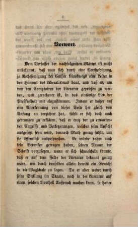 Ueber die (Censur)