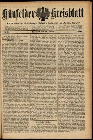 Ausgabe vom Samstag, den 22. Januar 1898.