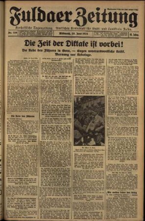 Ausgabe vom Mittwoch, den 20. Juni 1934.