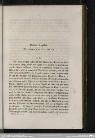 Erstes Kapitel. Allgemeines und Einleitendes