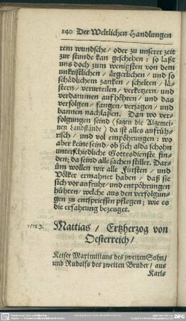 Mattias, Ertzherzog von Oesterreich