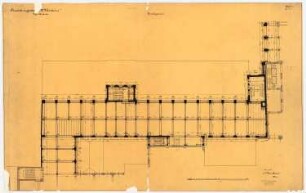 Warenhaus Wertheim, Leipziger Straße, Berlin 3. Bauabschnitt, Erweiterungsbau Voßstraße: Grundriss Zwischengeschoss Voßstraße, 1:100
