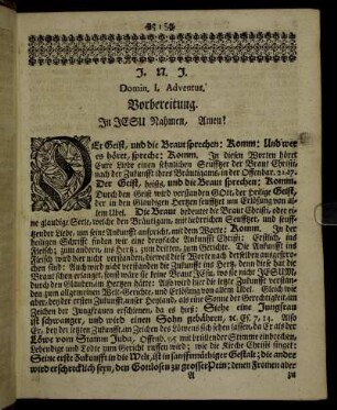 Domin. I. Adventus. - Der 2. Sonntag des Advents.