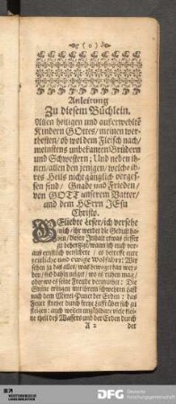 Anleitung Zu diesem Büchlein.