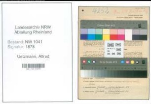 Entnazifizierung Alfred Uetzmann , geb. 25.09.1909 (Feinmechaniker)