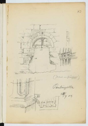 Klosterkirche, Paulinzella: Details (aus: Skizzen- und Fotoalbum 24)