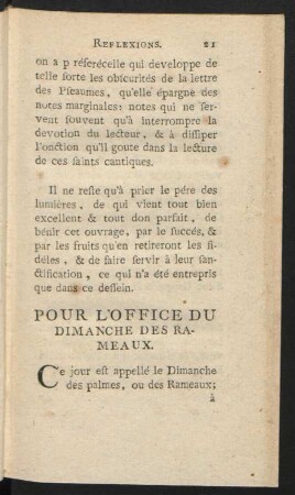 Pour L'Office Du Dimanche Des Rameaux