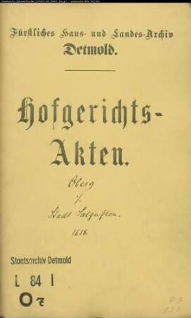 Oberg, Adrian gegen Stadt Salzuflen - Entweichung eines Diebes