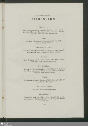 Heimatmuseum Siebenlehn