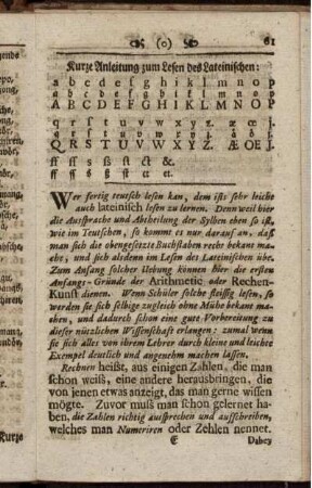 Kurze Anleitung zum Lesen des Lateinischen