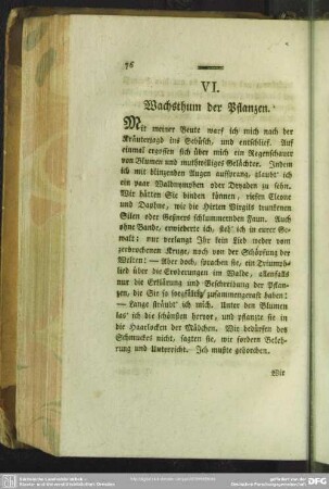 VI. Wachsthum der Pflanzen