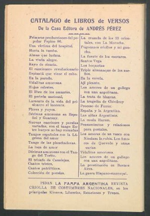 Catálogo de libros de versos