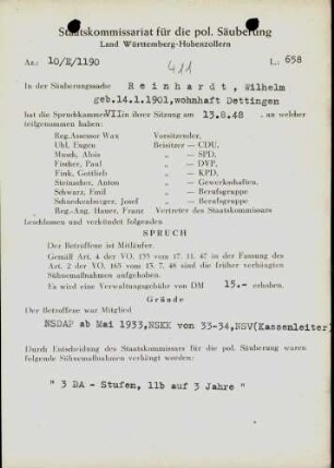 Reinhardt, Wilhelm