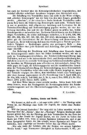 392-396, Juristen, Gesetz und Recht