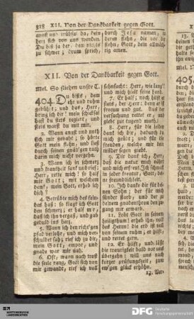 XII. Von der Dankbarkeit gegen Gott.