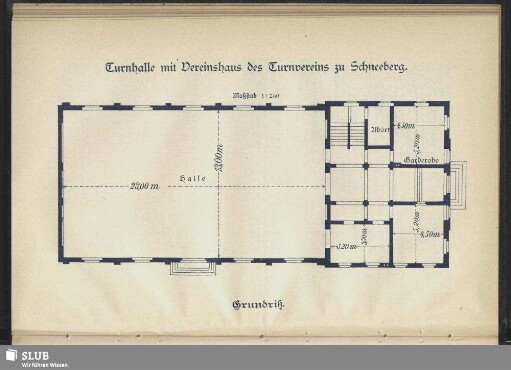 Turnhalle mit Vereinshaus des Turnvereins zu Schneeberg