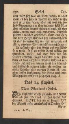 Das 14 Capitel. Vom Glaubens-Gebet.