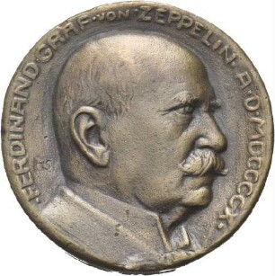 Medaille auf Graf Zeppelin von Hans Schwegerle