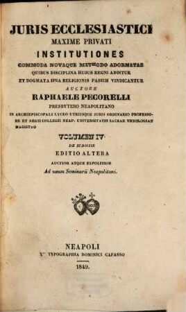 Juris ecclesiastici maxime privati institutiones, 4. De Iudiciis