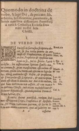 I. De Verbo Dei.