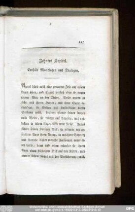 Zehntes Kapitel. Enthält Monologen und Dialogen.