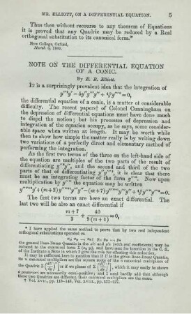 NOTE ON THE DIFFERENTIAL EQUATION OF A CONIC.