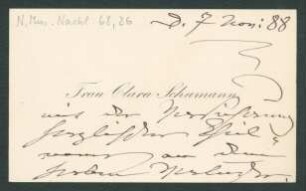 Brief an Martin Levy : 07.11.1888