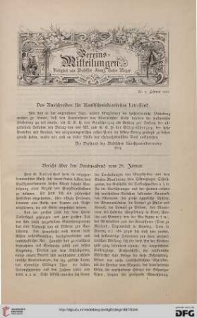 Vereinsmitteilungen Nr. 5 (Februar 1887)