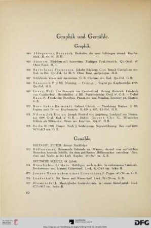 Gemälde und Graphik (Nr. 964-999)