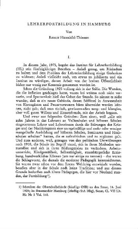 Lehrerfortbildung in Hamburg