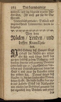 Von dem Rücken/ Lenden/ und dessen Kranckheiten.