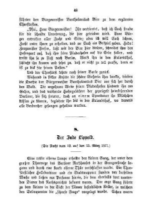 8. Der Jude Lippold. (Die Nacht vom 12. auf den 13. März 1571.)