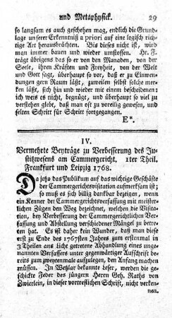 Vermehrte Beyträge zu Verbesserung des Justitzwesens am Kammergericht. 1ter Theil.