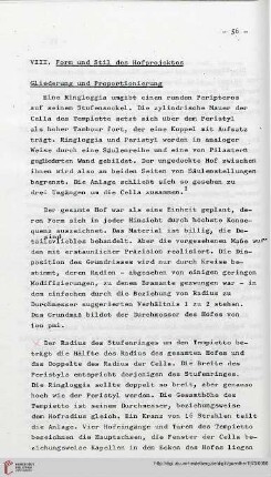 VIII: Form und Stil des Hofprojektes
