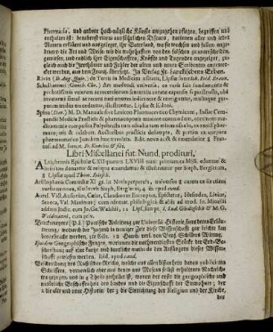 Libri Miscellanei fut. Nund. prodituri.