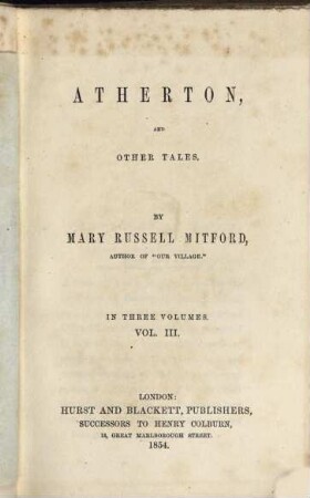 Atherton, and other tales, 3