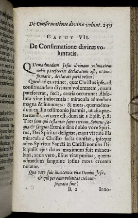 Caput VII. De Confirmatione divinæ voluntatis.