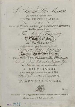 L'Anima Di Musica : An Original Treatise upon Piano Forte Playing ...