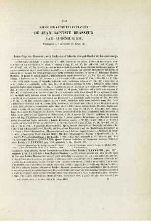 Notice sur la vie et les travaux de Jean Paptiste Brasseur.