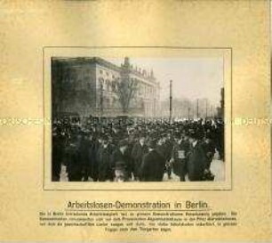 Arbeitslose demonstrieren vor dem Preussischen Abgeordnetenhaus