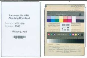Entnazifizierung Karl Wittkamp , geb. 07.04.1897 (Kaufmann)